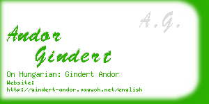 andor gindert business card